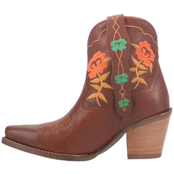 Dingo Play Pretty Embroidered Floral Snip Toe Cowboy Booties - Picture 3 of 5